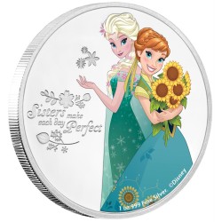 Niue 2 dollars 2016 Disney Movies - Frozen - Sisters - Elsa & Anna - 1 oz silver coin