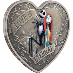 2021 Disney Movies - The Nightmare Before Christmas 1) LOVE IS ETERNAL - Niue 2 dollars 1oz silver coin
