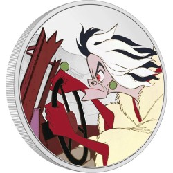 2022 Disney 101 Dalmatians 3) Cruella De Vil - Niue 2 dollars 1 oz silver coin