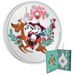 2023 Disney Season's Greetings  - Just Be Merry, Endless Joy - Niue 2 dollars 1 oz silver coin - Christmas Ornament