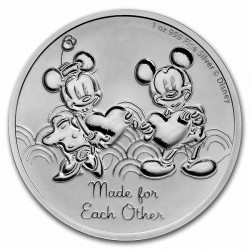 2023 Disney Bullion 26) MICKEY & MINNIE VALENTINE - Niue 2 dollars 1 oz silver coin