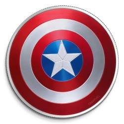 2021 Marvel CAPTAIN AMERICA SHIELD - Fiji 2 dollars 1 oz silver coin PRESALE