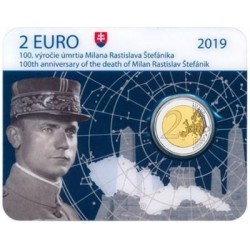 Slowakije 2 euro 2019 Stefanik BU coincard