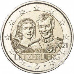 Luxemburg 2 euro 2021 Willem - UNC relief - muntteken Sint Servaasbrug + Mercuriusstaaf