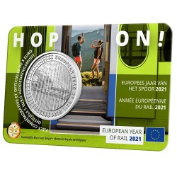 Belgie 5 euro 2021 Europees Jaar Van Het Spoor BU in coincard