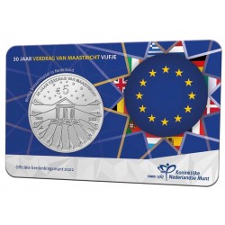 Nederland 5 euro 2022 Verdrag van Maastricht UNC in coincard