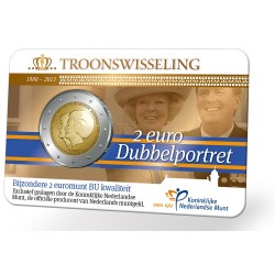 Nederland 2 euro comm 2013 'Dubbelportret Beatrix en Willem-Alexander' BU in coincard