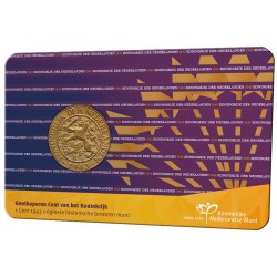 Nederland 2022: Geelkoperen Cent van het Koninkrijk 1 Cent 1943 in coincard