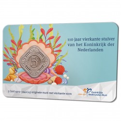Nederland 2023: 110 jaar Vierkante Stuiver 5 cent 1923 in coincard