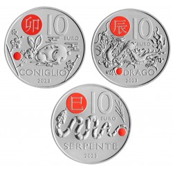 San Marino 10 euro 2023 3x Chinese Lunar Year series - Draak, Konijn, Slang UNC