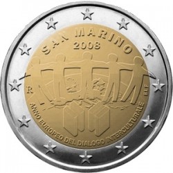 San Marino 2 euro comm 2008 'Europees Jaar van de Interculturele Dialoog´ BU in blister