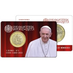 Vaticaan 1 euro 2022 coincard nr. 1