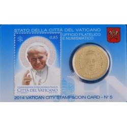Vaticaan 50 cent + postzegel 2014 coincard nr. 5