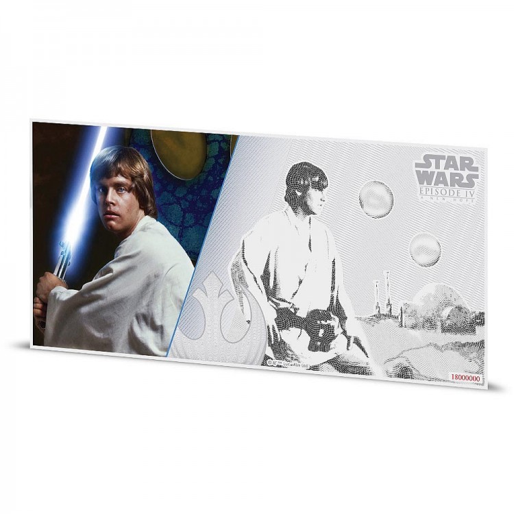 2018 Star Wars New Hope Skywalker Foil Note 5 g Silver PMG GEM Unc 69 SKU52366 