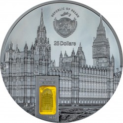 Palau 25 dollars 2023 TIFFANY ART Metropolis London WESTMINSTER Palace - 5 oz silver coin