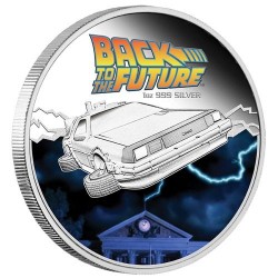 2015 BACK TO THE FUTURE 30th Anniversary - DeLorean - Tuvalu 1 dollar 1oz silver coin