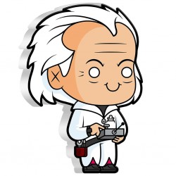 2020 Back To The Future Shaped 2) Doc Brown™ - Niue 2 dollars 1 oz silver coin