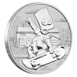 2020 The Simpsons bullion 3) BART SIMPSON - Tuvalu 1 dollar 2020 1oz silver coin